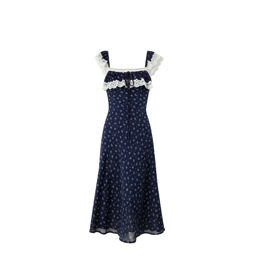 CPAURA Slip Dresses Women's Square Collar Moderate Long