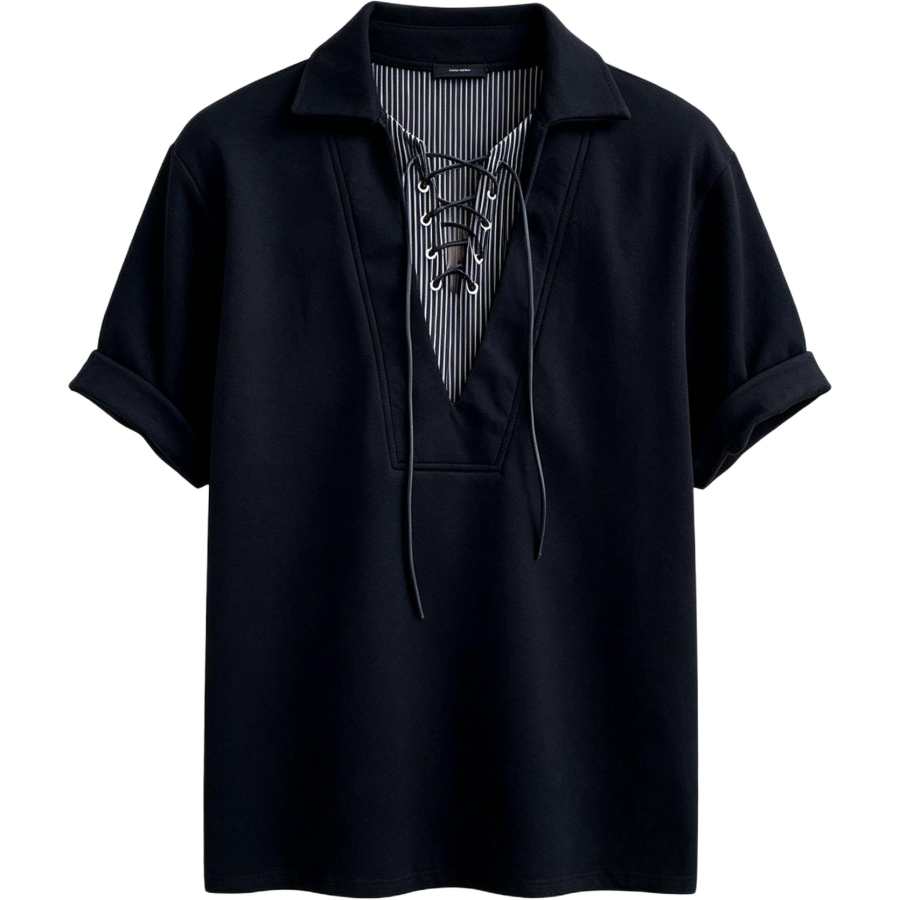 Lnga Landgre Polo Shirts Men's Polo Collar Moderate Mock Two Piece