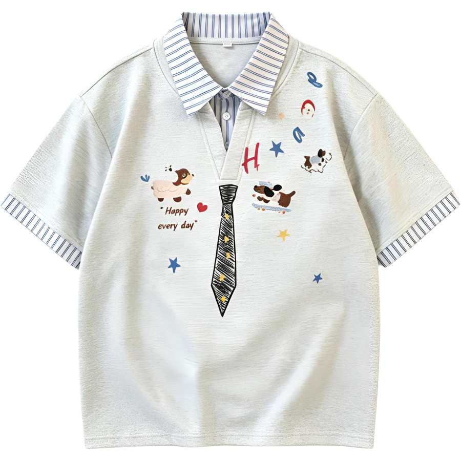 Lnga Landgre Polo Shirts Men's Polo Collar Moderate Mock Two Piece