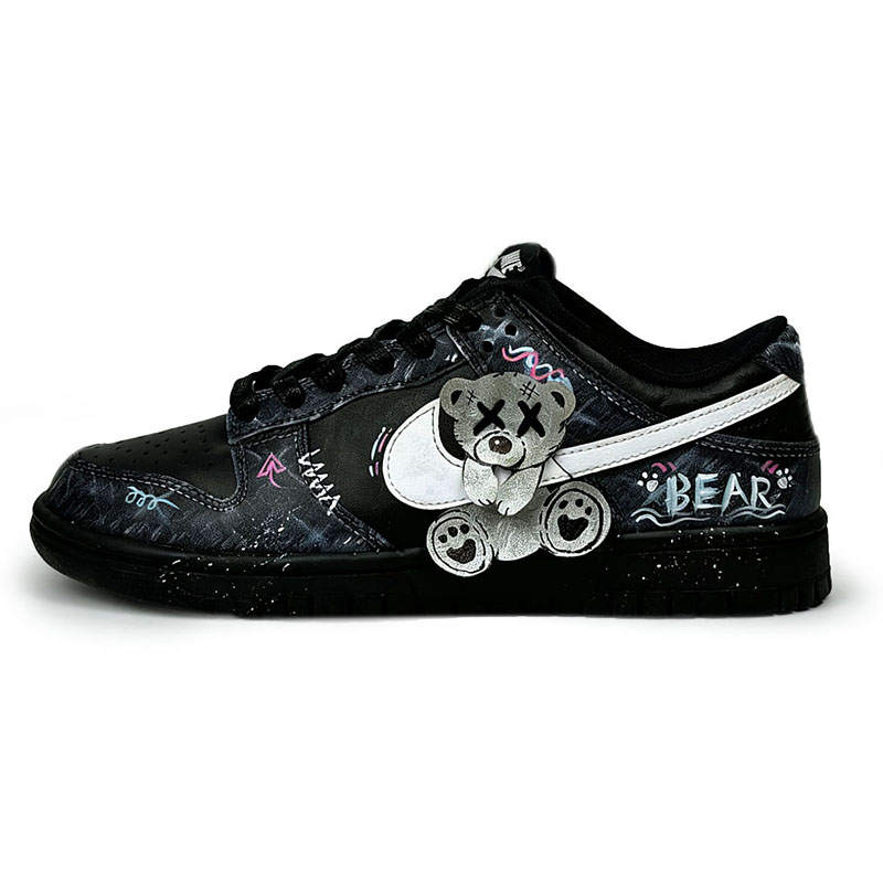 Nike Nike Dunk Slip Resistant Abrasion Resistant Low top Skateboard Shoes Men's Black