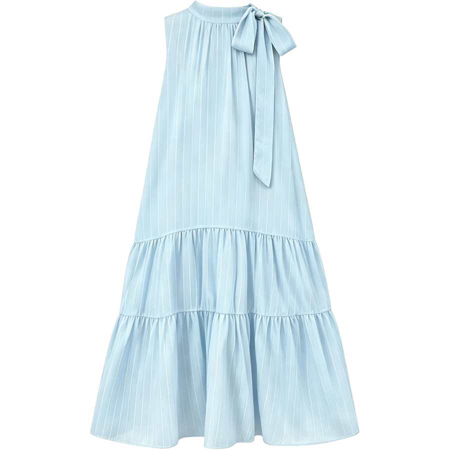 YALU Kids Dresses Stand Collar Thin Long