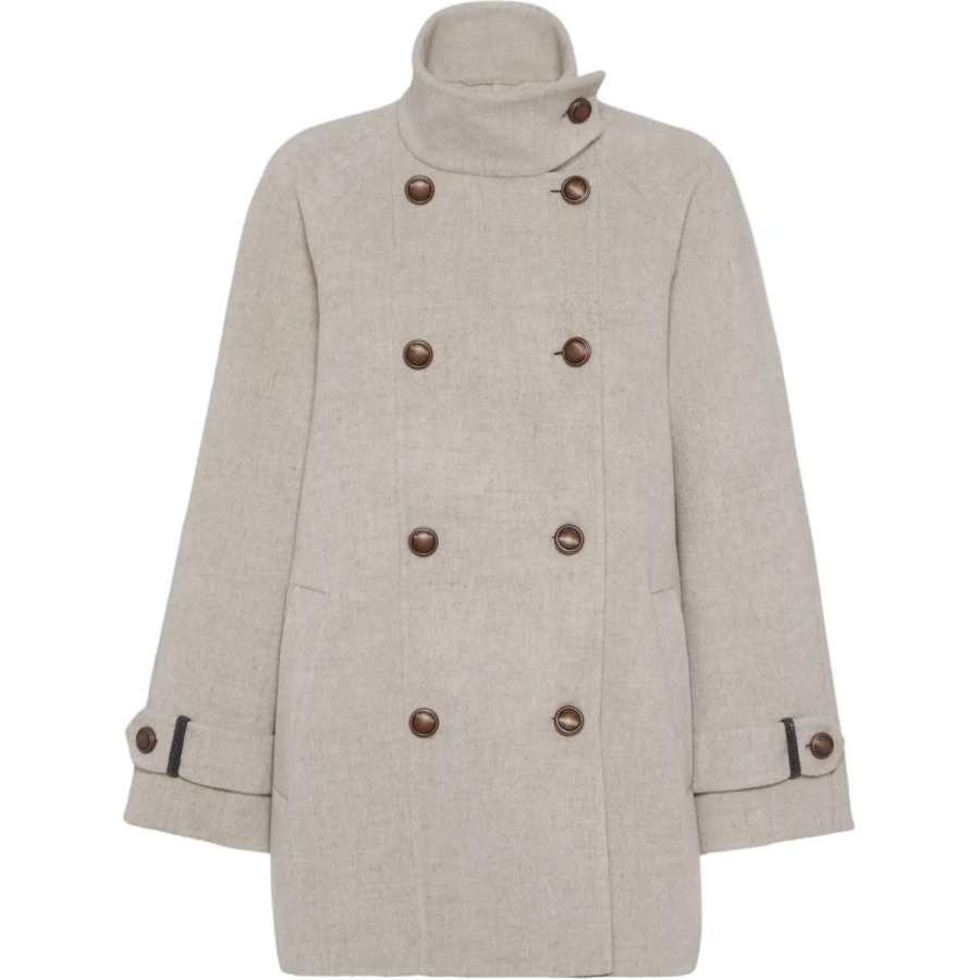 Brunello Cucinelli Brunello Cucinelli Double Breasted High Neck Coat