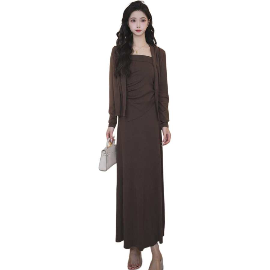 JBBCN Two Piece Skirt Sets Women's Square Collar Moderate Long
