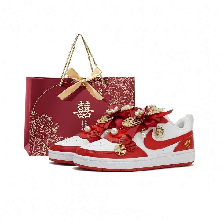 Nike Nike Court Borough Skateboard Shoes Unisex Low Top Red
