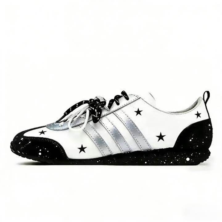 Adidas Adidas VS JOG 2.0 Black White Stars Lightweight Breathable Low top German Army Trainers Unisex