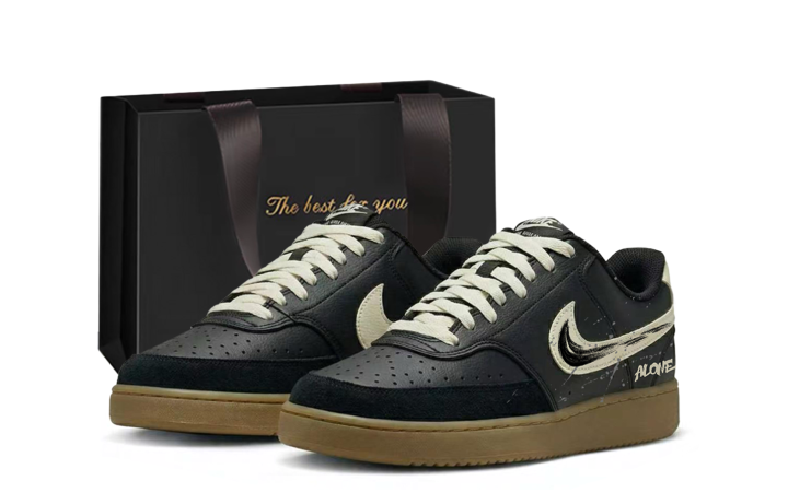 Nike Nike Court Vision Low top Skateboard Shoes Unisex White Black