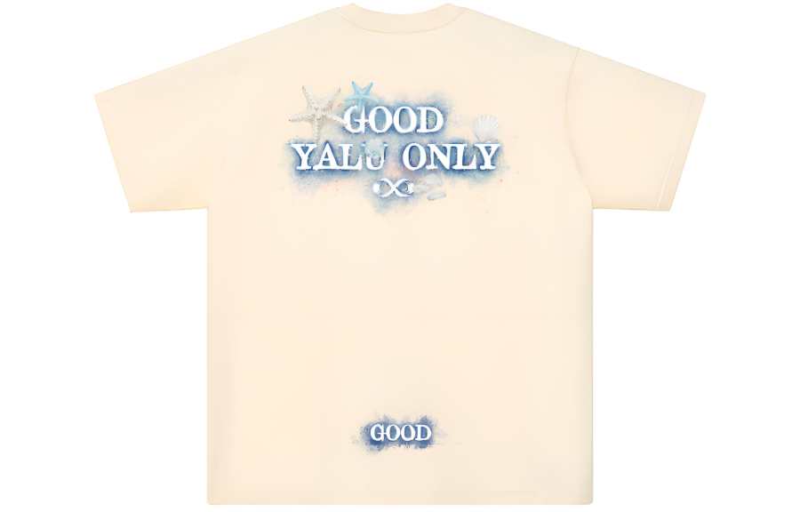 YALU T Shirts Unisex Apricot Crew Neck Moderate Straight Fit