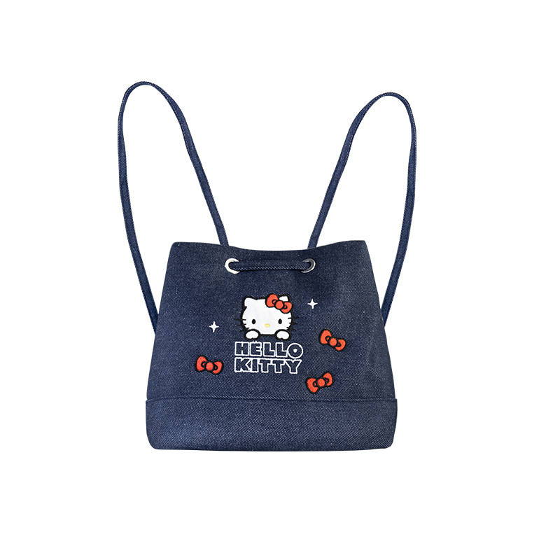 Sanrio Synthetic Leather Polyester Backpack Regular Women's Denim Blue