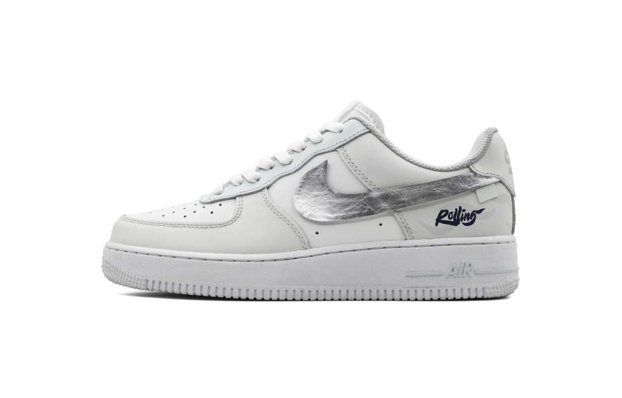 Nike Nike Air Force 1 Ice Blue Maris Sal Cow Leather Cushioning Breathable Support Low top Skateboard Shoes Unisex White