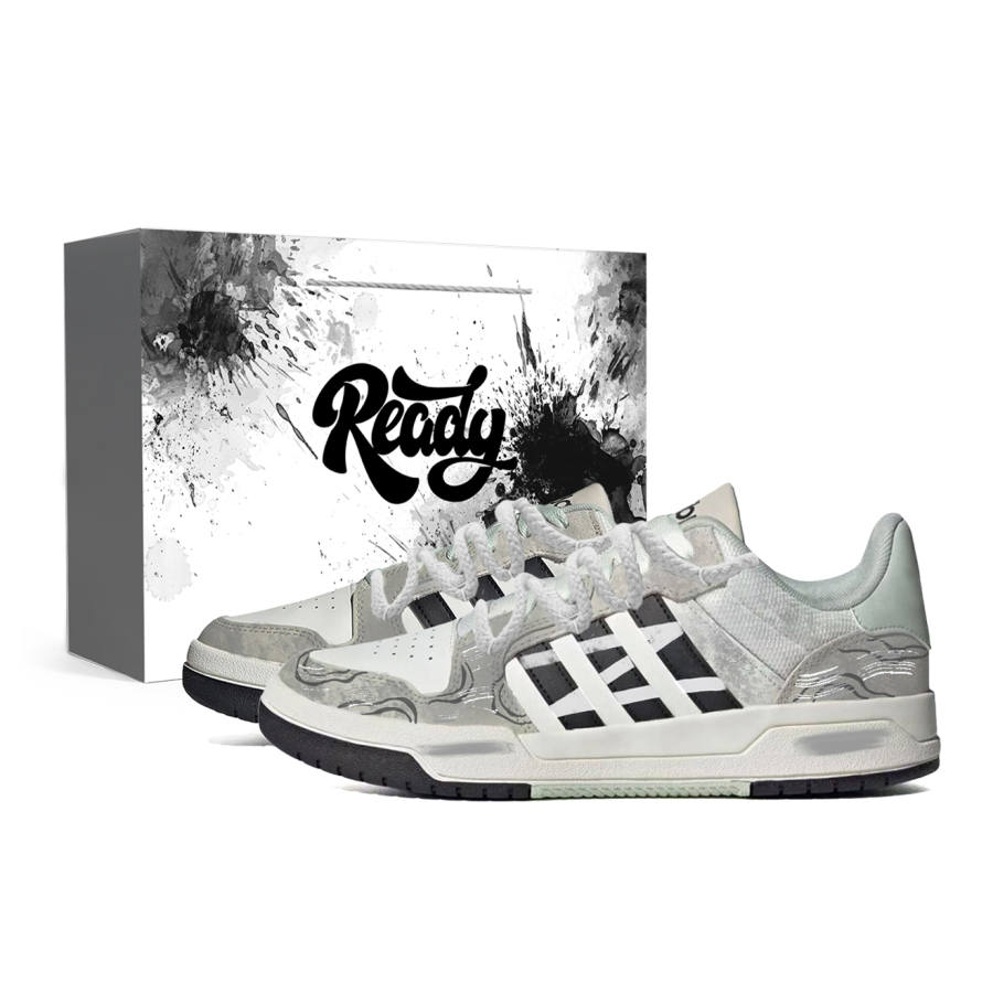 Adidas Adidas ENTRAP Synthetic Leather Slip Resistant Abrasion Resistant Low top Skateboard Shoes Unisex Asphalt Gray