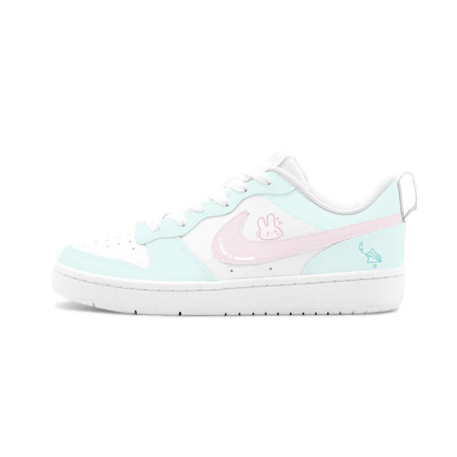 Nike Nike Court Borough Treading Flowers Home, Mint Bunny Slip Resistant Cushioning Abrasion Resistant Low top