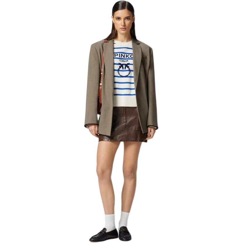 PINKO SS25 Sweater Women's White Blue