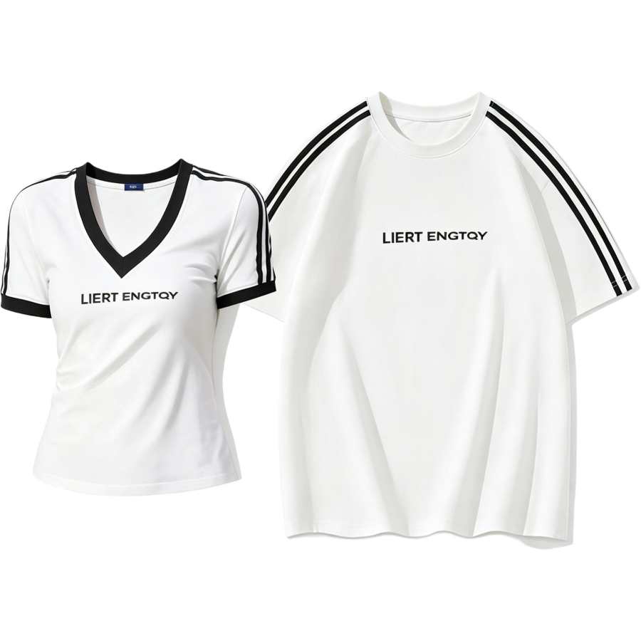 Lnga Landgre Couple Sets Unisex V Neck Thin Short