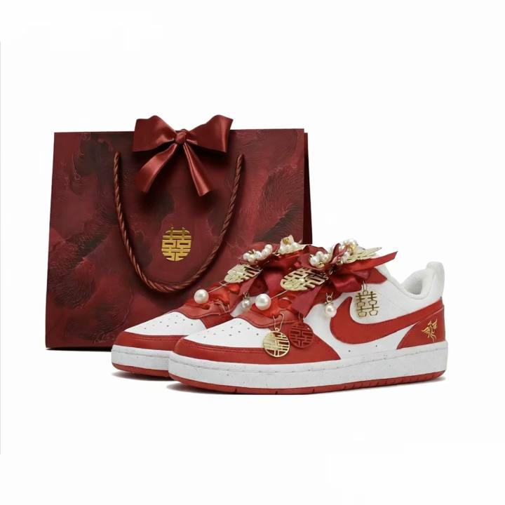 Nike Nike Court Borough Skateboard Shoes Unisex Low Top Red