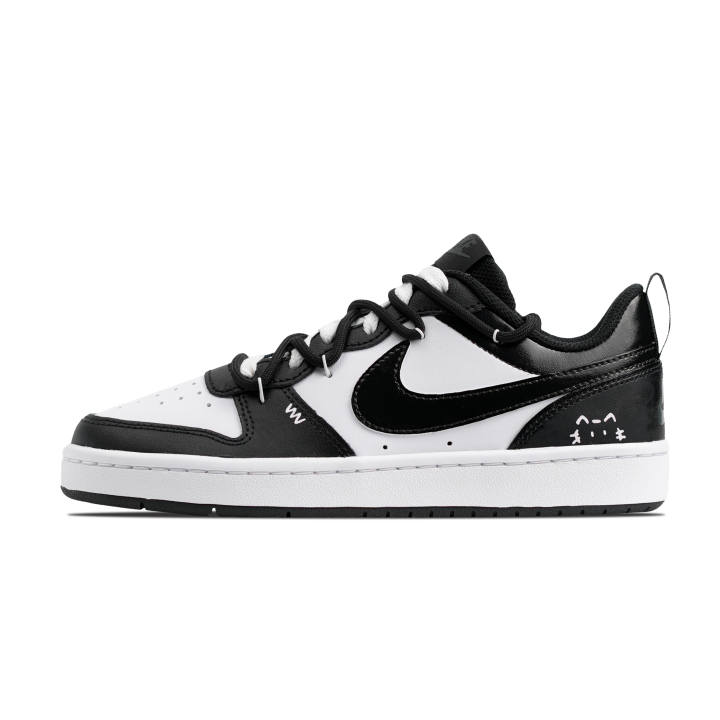 Nike Nike Air Force Black Cat Girlish Artificial Leather Abrasion Resistant Lightweight Breathable Low top Skateboard Shoes