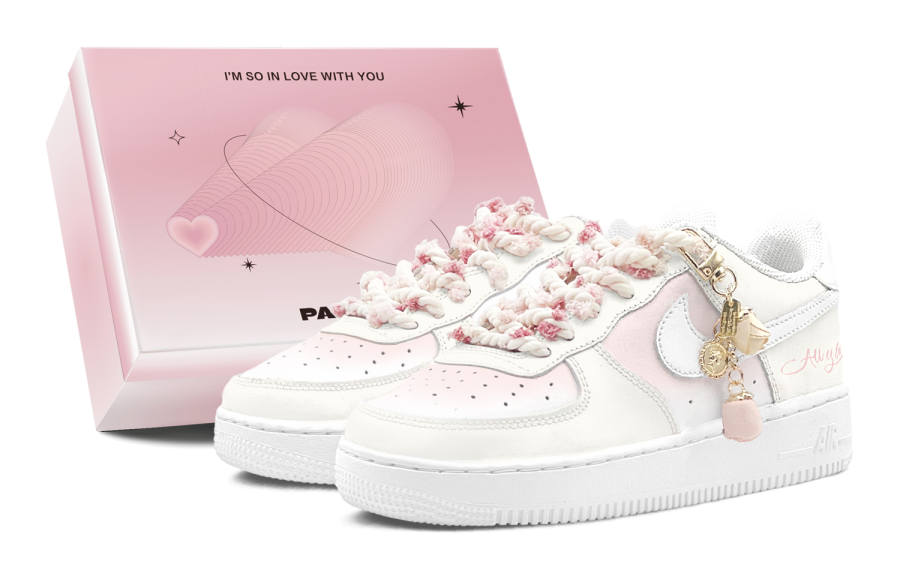 Nike Nike Air Force 1 Air Force 1, Couple's, Romantic Gift, Pink Rose, Sweet Style Soft GS Low top Skateboard Shoes Women's