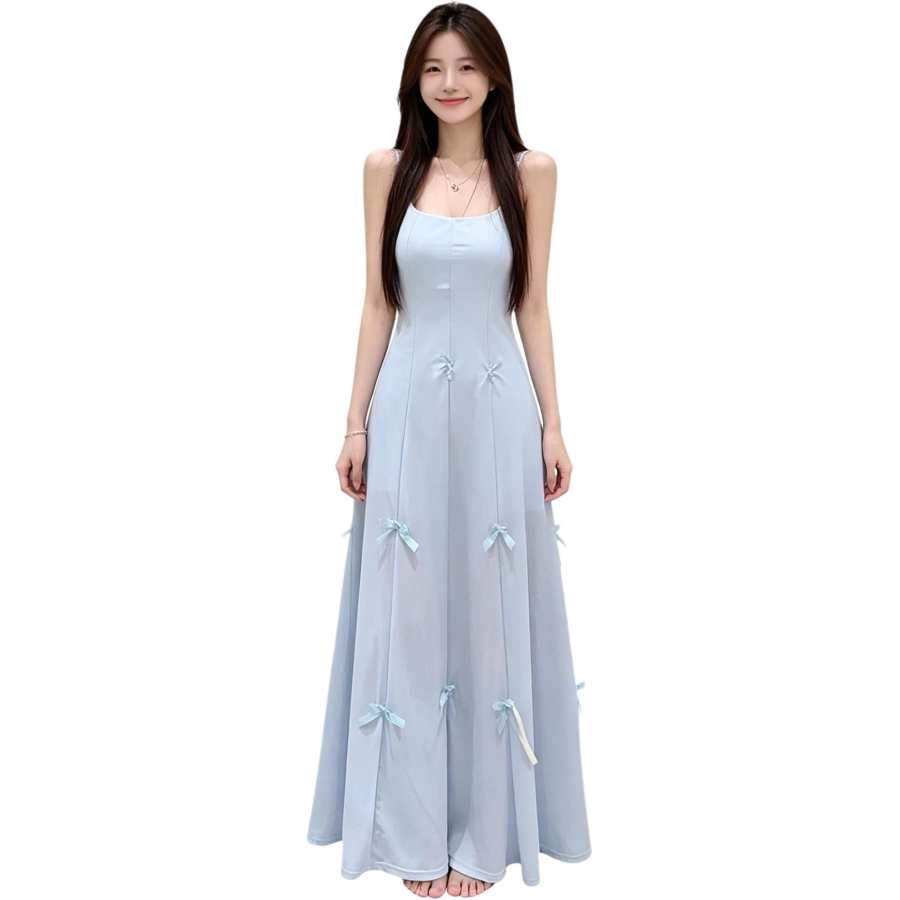 VENICEW Slip Dresses Women's Square Collar Thin Long