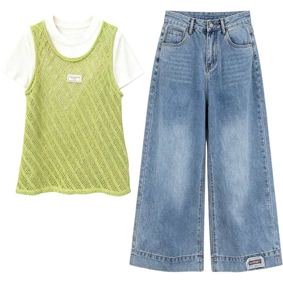 YALU Kids Casual Sportswear Crew Neck Thin