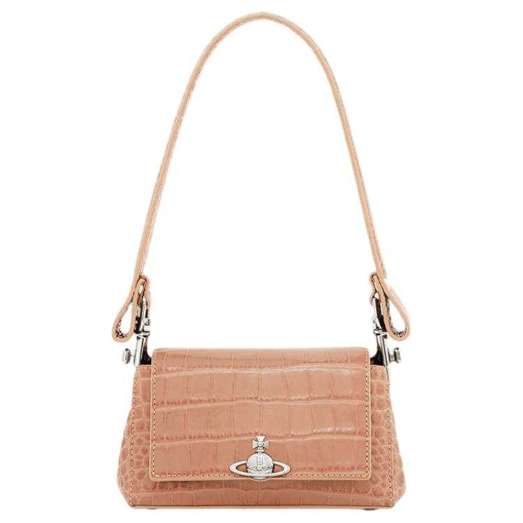 Vivienne Westwood HAZEL Calfskin Shoulder Bag, Handbag, Shoulder Bag Small Women's Flesh Pink