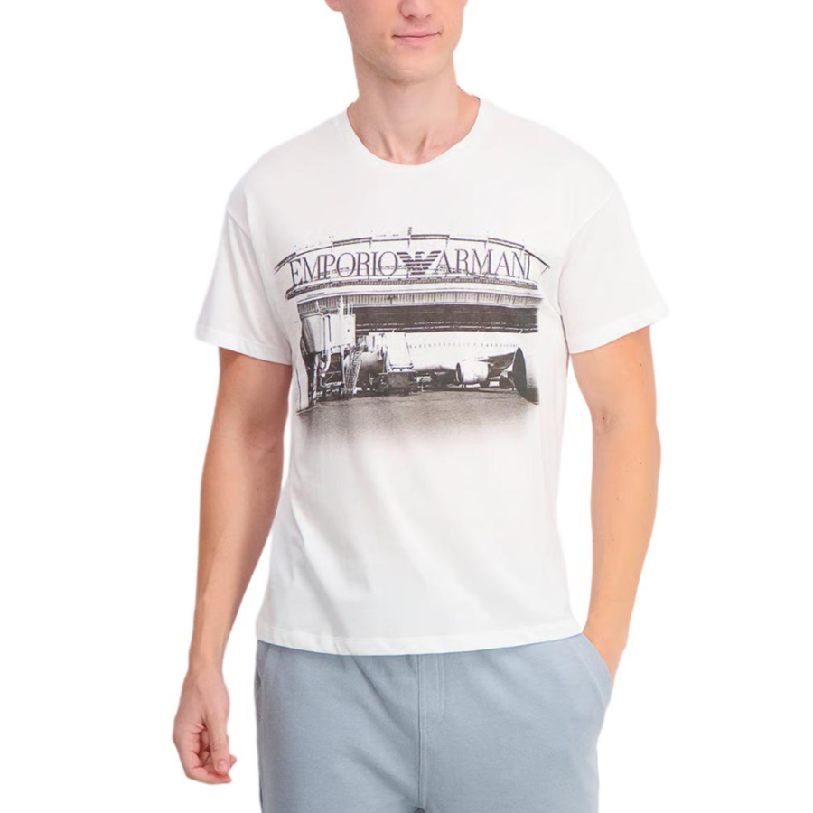 EMPORIO ARMANI T Shirts Men's White Crew Neck Moderate Straight Fit