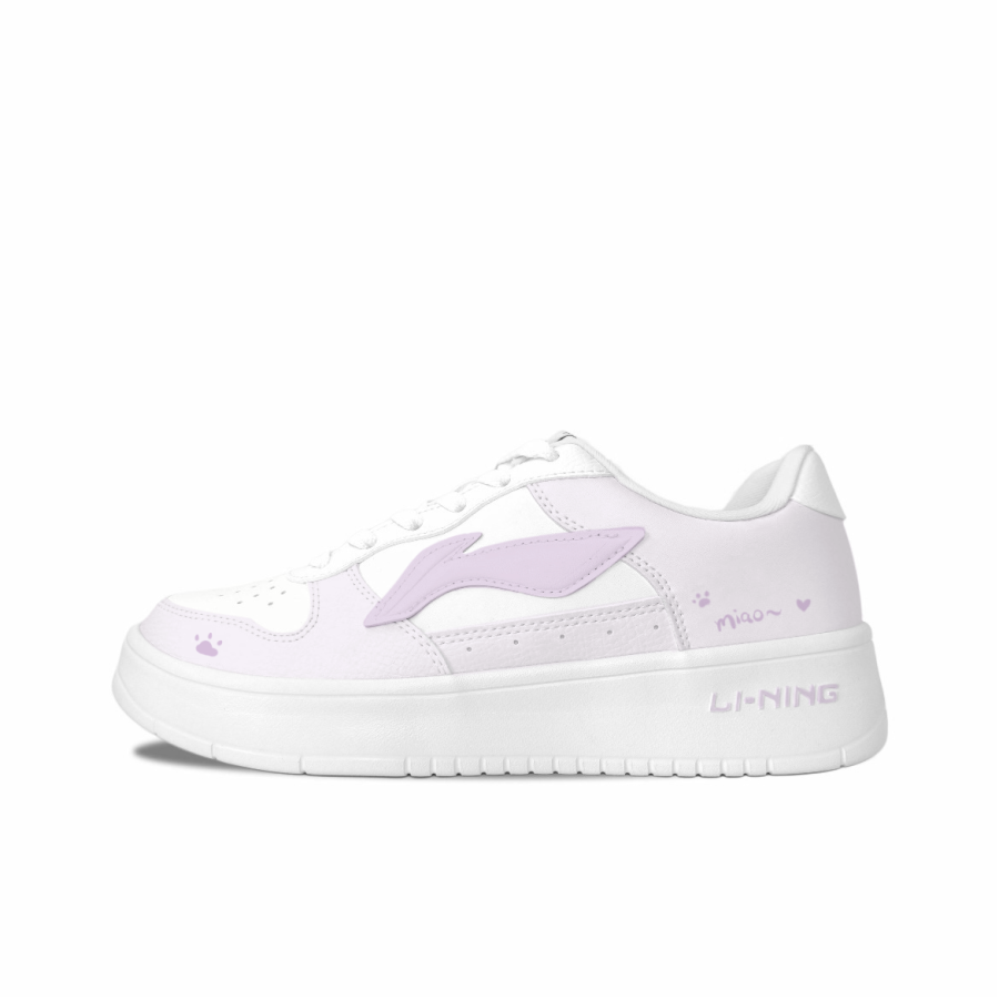 Li-Ning Li Ning Floating Boat Milk Purple Meow Language, Moon Initiated Manufacturing Cushioning Abrasion Resistant Low top