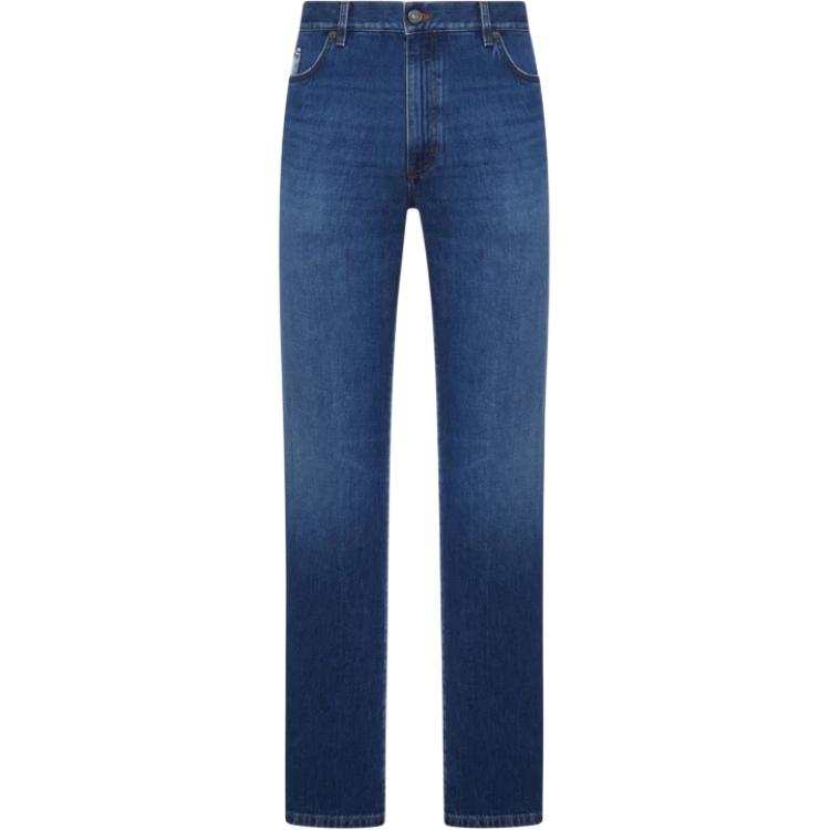 Ermenegildo Zegna Jeans Men's Blue Moderate Straight Fit Pants