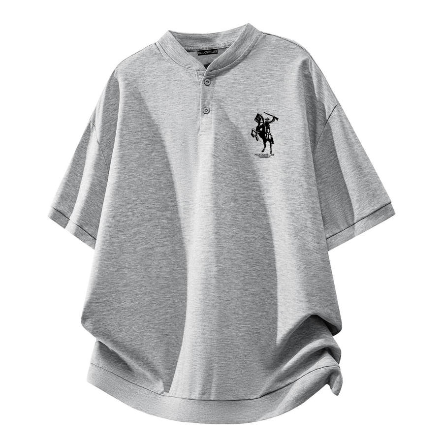 PAUL COSTELLOE T Shirts Unisex Henry Collar Moderate Straight Fit
