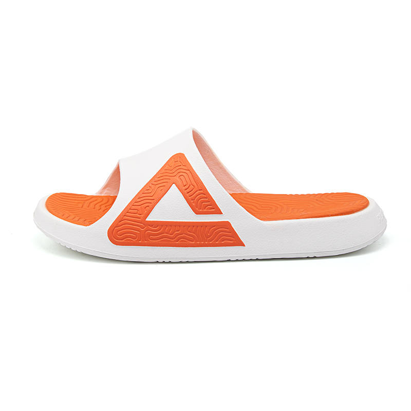 PEAK Statistic Sandals Slip Resistant, Odor Resistant, Antibacterial Slide Slippers Unisex White Orange