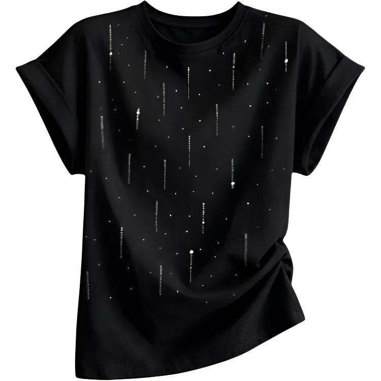 DUSHE T Shirts Women's Crew Neck Thin Straight Fit