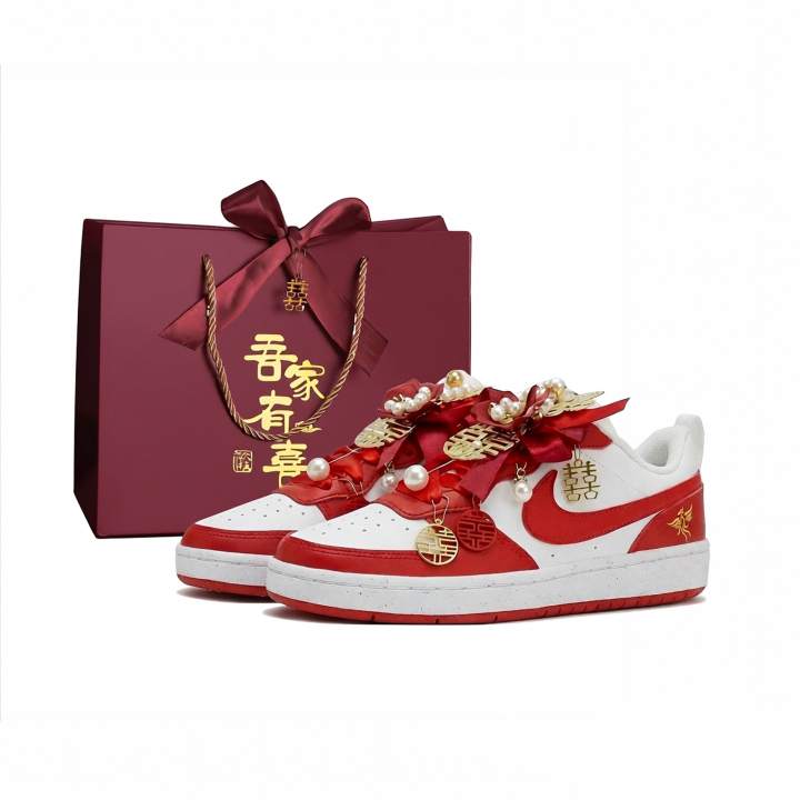 Nike Nike Court Borough Skateboard Shoes Unisex Low Top Red