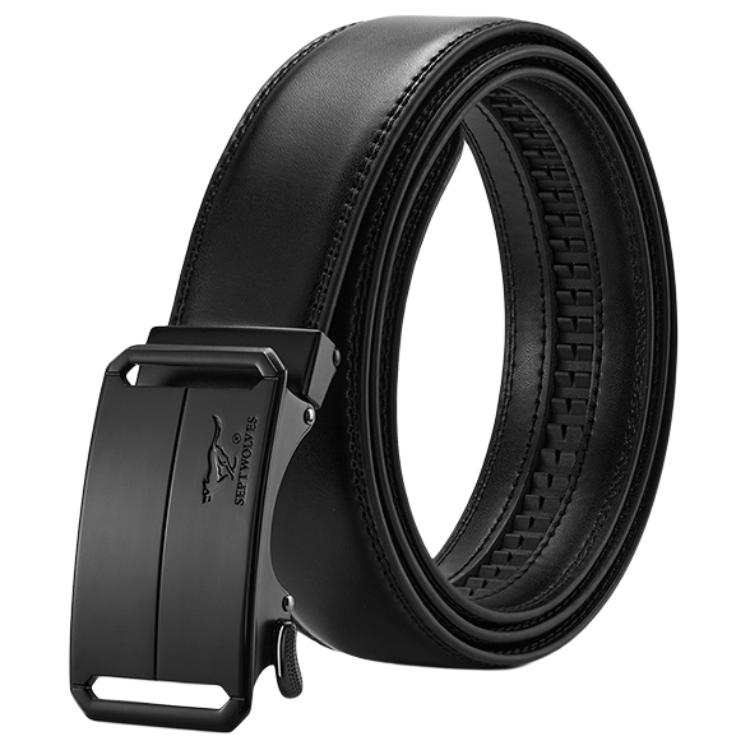 SEPTWOLVES SEPTWOLVES Split Cow Leather Zinc Alloy Automatic Buckle Belt Men's 3.4cm