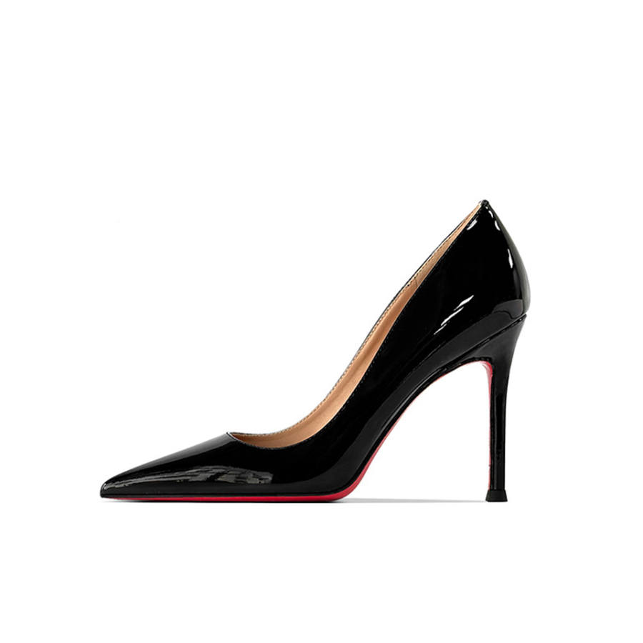 Barbie Absolutely Stunning Red Sole Patent Leather Cool Lady Commute Pointed Toe Low Vamp Elegance Sexy Unlined Shoes