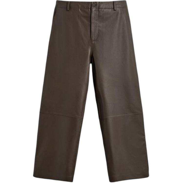 ZARA ZARA Leather Pants Men's Brown Moderate