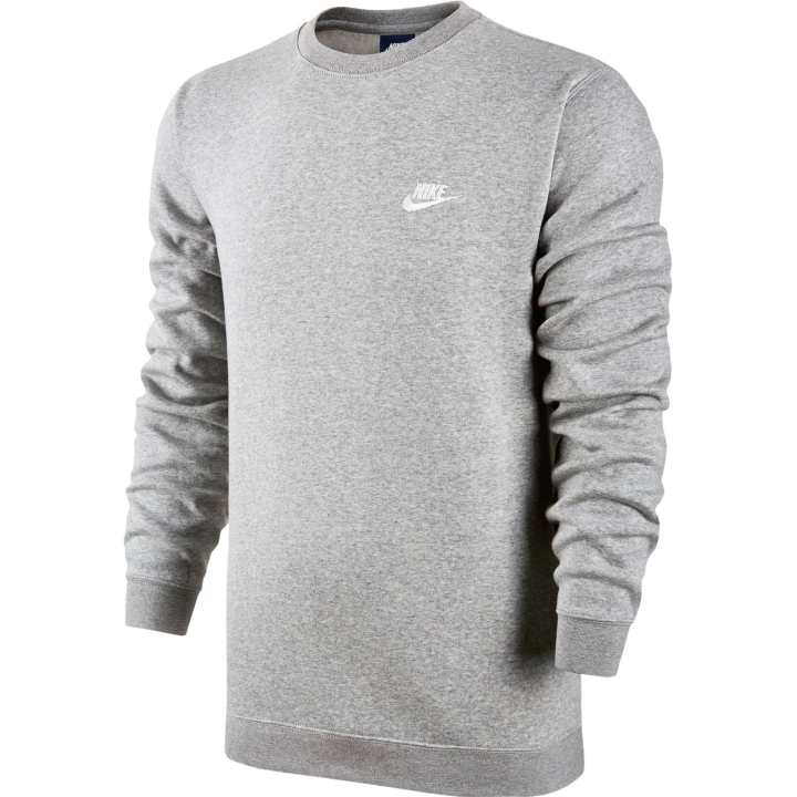 Nike Nike Club Sweatshirts Men's Heather Gray Crew Neck Moderate Straight Fit