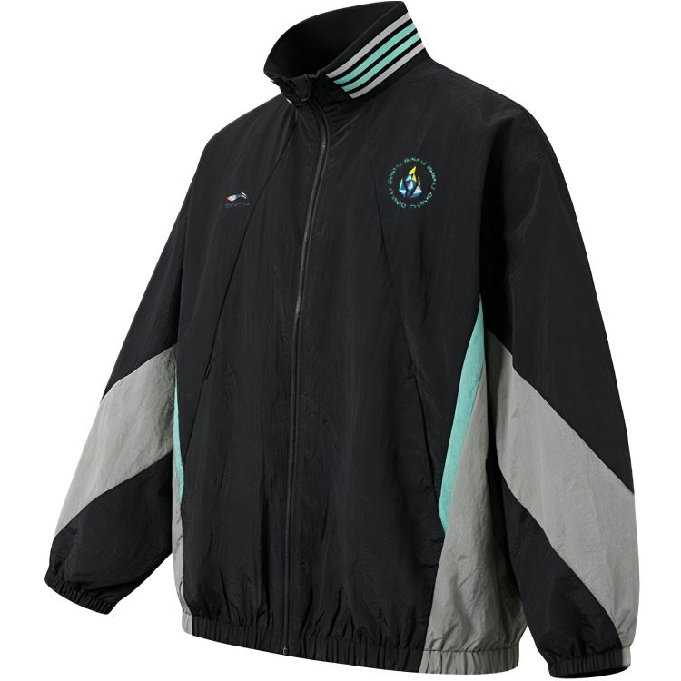 Li-Ning Li Ning Trench Coats Men's Black Stand Collar Thin