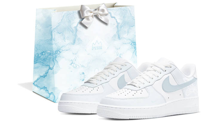 Nike Nike Air Force 1 Light Blue Butterfly Shadow, Shopping Bag Slip Resistant Height Increasing Low top Skateboard Shoes