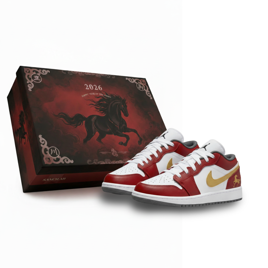 Jordan Jordan Air Jordan 1 Lemon Joy Abrasion Resistant Low top Children's Basketball Shoes Red Unisex