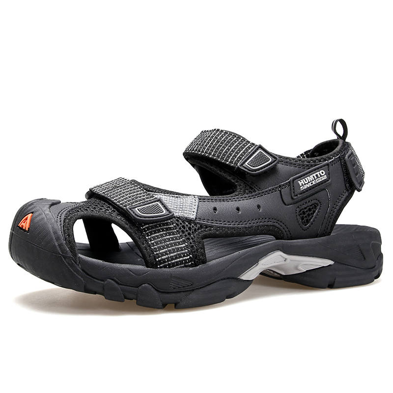 HUMTTO Synthetic Leather, Textile River Trekking Shoes Men's Black