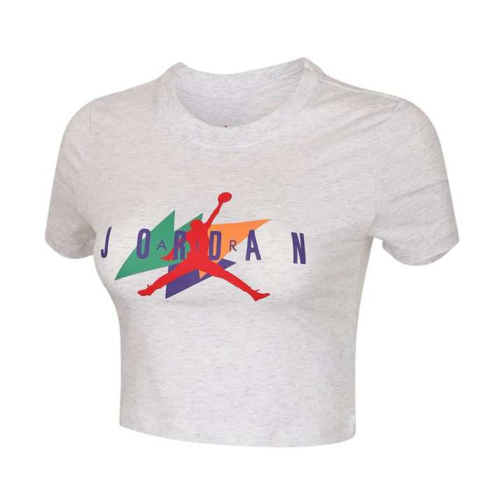 Jordan Jordan Flt T Shirts Women's Gray Crew Neck Moderate