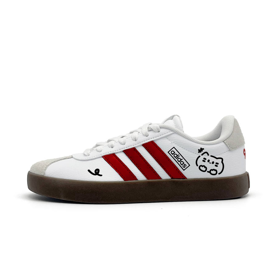 Adidas Adidas VL COURT 3.0 Red Velvet Meow German Army Trainers Women's Red White