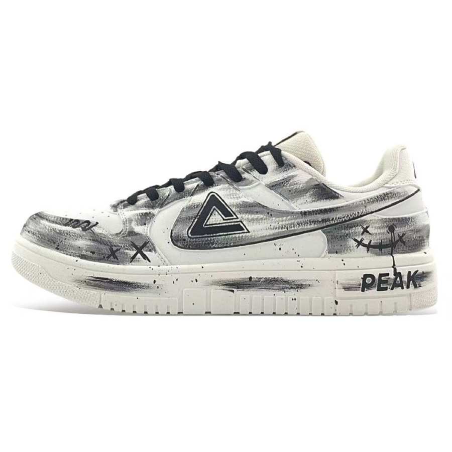 PEAK Air Force 1 Cushioning Abrasion Resistant Breathable Low top Skateboard Shoes Men's Gray White