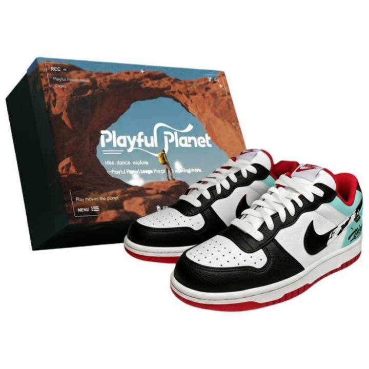 Nike Nike Big Low top Skateboard Shoes Men's Black White Green