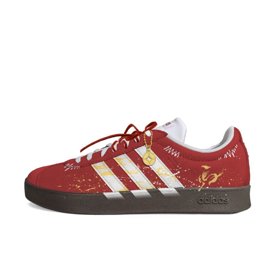 Adidas Adidas VL COURT 2.0 Cushioning Abrasion Resistant Low top Skateboard Shoes Unisex Red