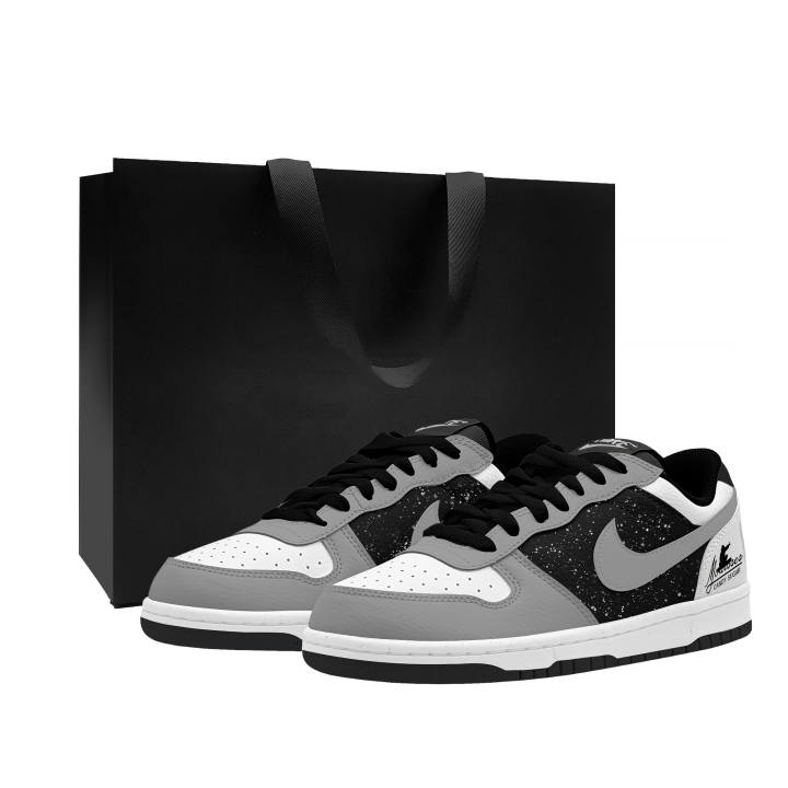 Nike Nike Big Slip Resistant Cushioning Abrasion Resistant Low top Skateboard Shoes Men's Black Gray White