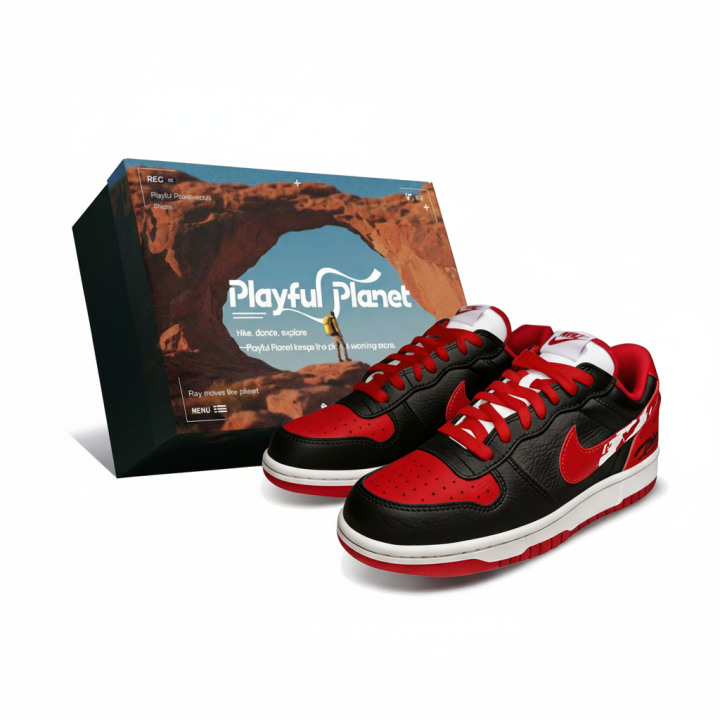 Nike Nike Big Low top Skateboard Shoes Men's Black Red