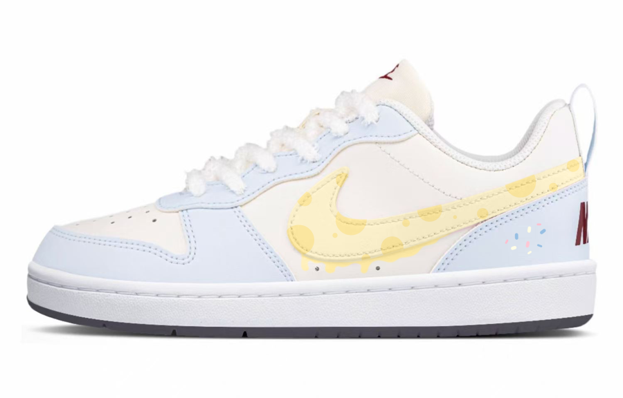 Nike Nike Court Borough Maris Sal Cheese Leather Low top Kids' Skateboarding Shoes Blue Unisex