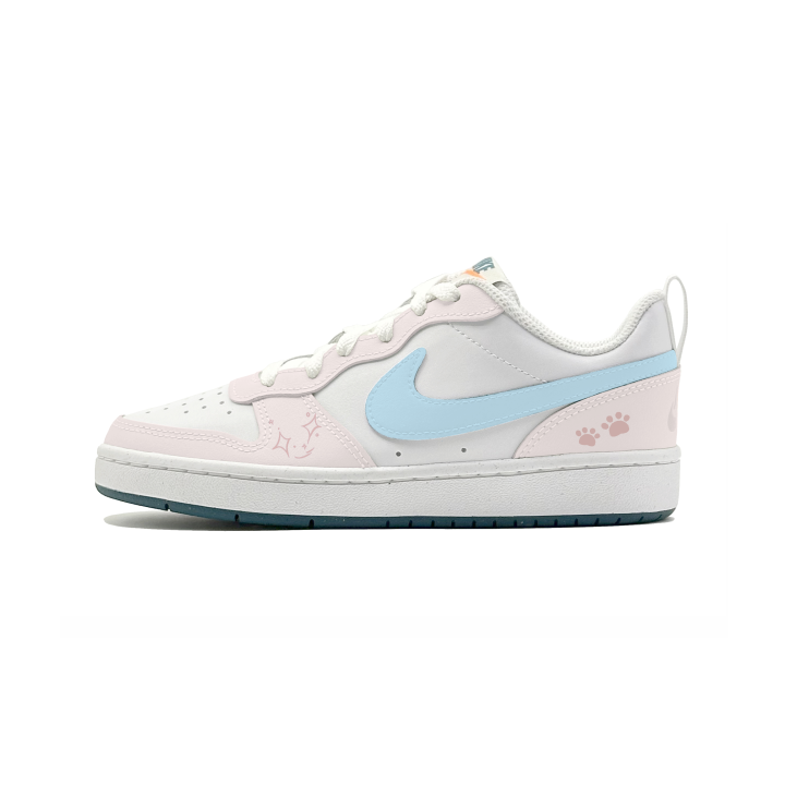 Nike Nike Court Borough 2 Milk Blue Claw Leather Slip Resistant Abrasion Resistant Cushioning Low top
