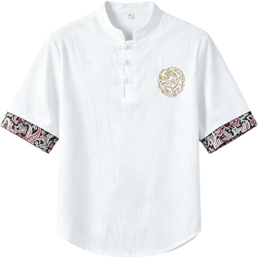 Lnga Landgre T Shirts Men's Stand Collar Thin Straight Fit