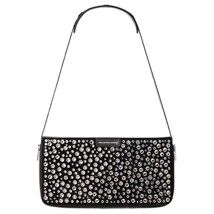 Alexander Wang Sheepskin Rhinestone Bag Shoulder Bag Women's Black