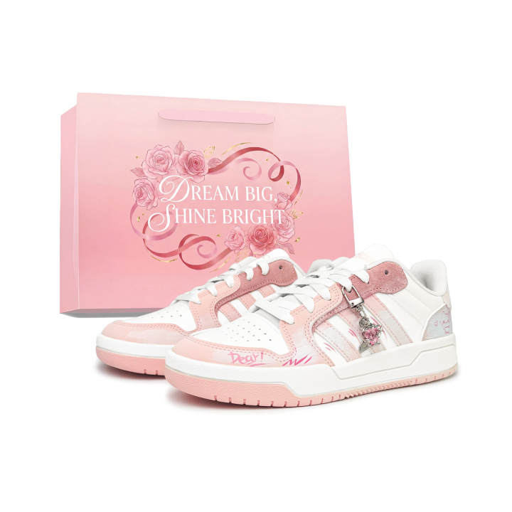 Adidas Adidas ENTRAP Rose Dream Synthetic Leather Lightweight Height Increasing Low top Skateboard Shoes Unisex White Pink